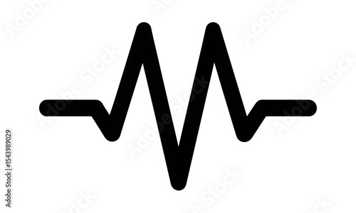 Pulse icon heartbeat, heart rate symbol vector illustration, medical cardiology line art, heartbeat flat icon, health diagnostics, ECG signal, heart rhythm chart.