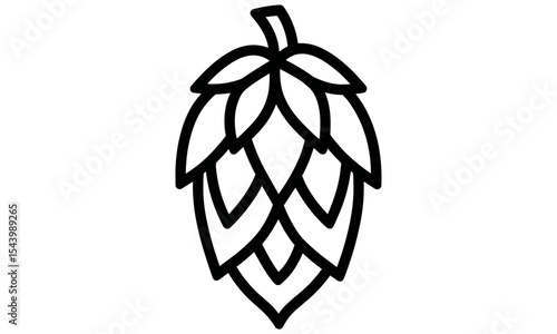 Hop icon, beer emblem, brewing label, isolated hop logo, vector illustration, craft beer symbol, herbal design, ale ingredients, farming element, hop cone badge, hops clipart, png.