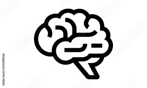 Thinking brain icon, intelligence, creativity, mind activity, imagination, cognitive process, idea, innovation symbol, neuroscience, vector illustration, knowledge, png, abstract concept.