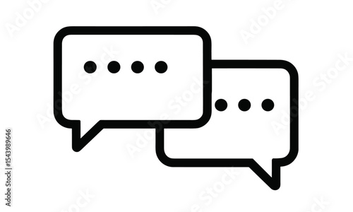 Chat icon line vector illustration, messaging app symbol, social media bubble, mobile communication, speech chat, interface element, isolated design, flat, vector, cutout.