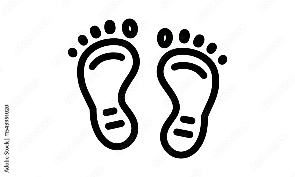 Shoe footprints icon, shoe step silhouette, vector illustration, human footprint, footprint cutout, walk symbol, footprint track, footprint trail, barefoot mark, sole print, png. Shoe footprints icon, shoe step silhouette, vector illustration, human footprint, footprint cutout, walk symbol, footprint track, footprint trail, barefoot mark, sole print, png.