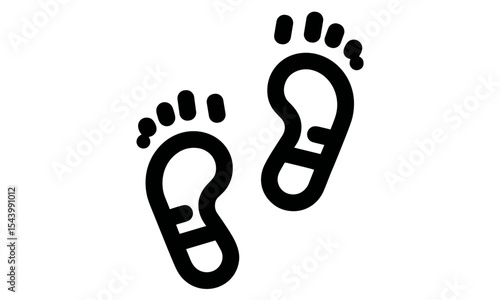 Shoe sole imprint, vector illustration, footprint icon, human track symbol, walking step, footprint silhouette, cutout mark, barefoot trail design, outdoor shoes trace, png.