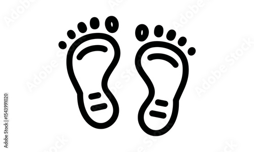 Shoe footprints icon, shoe step silhouette, vector illustration, human footprint, footprint cutout, walk symbol, footprint track, footprint trail, barefoot mark, sole print, png.
