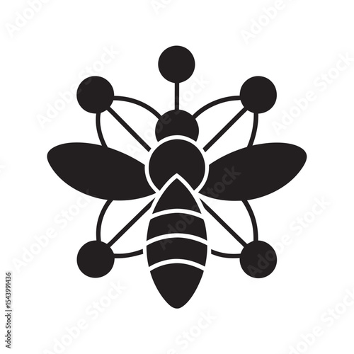 Quantum Bee Pollination Drone Vector