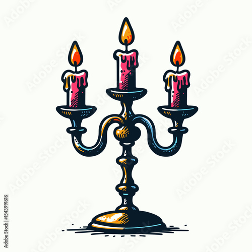 Candelabra in colorful style