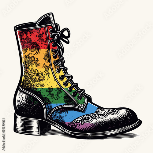 Victorian boots in color