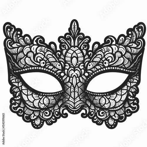 Black lace masquerade mask