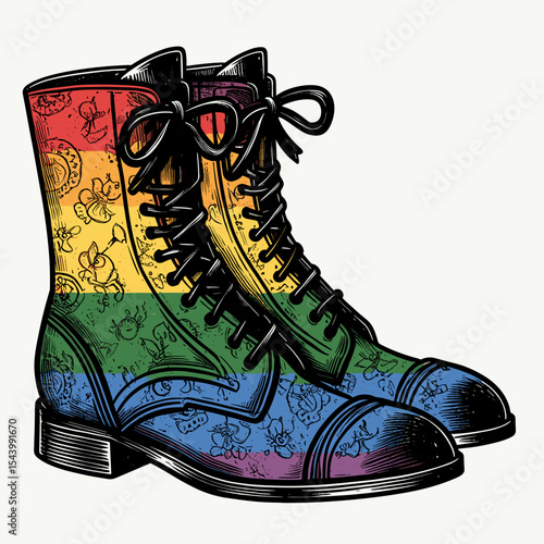 Victorian boots in color