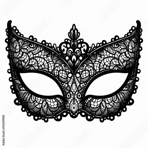Black lace masquerade mask