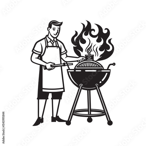 BBQ smoker vector art Illustration file