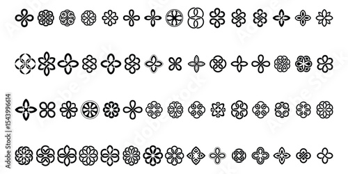 Collection of Decorative Floral and Geometric Shape Designs