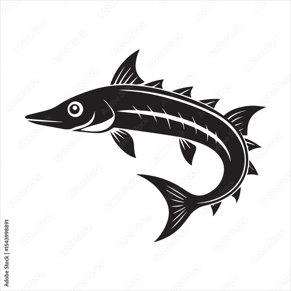 Fototapeta premium barracuda silhouette vector illustration
