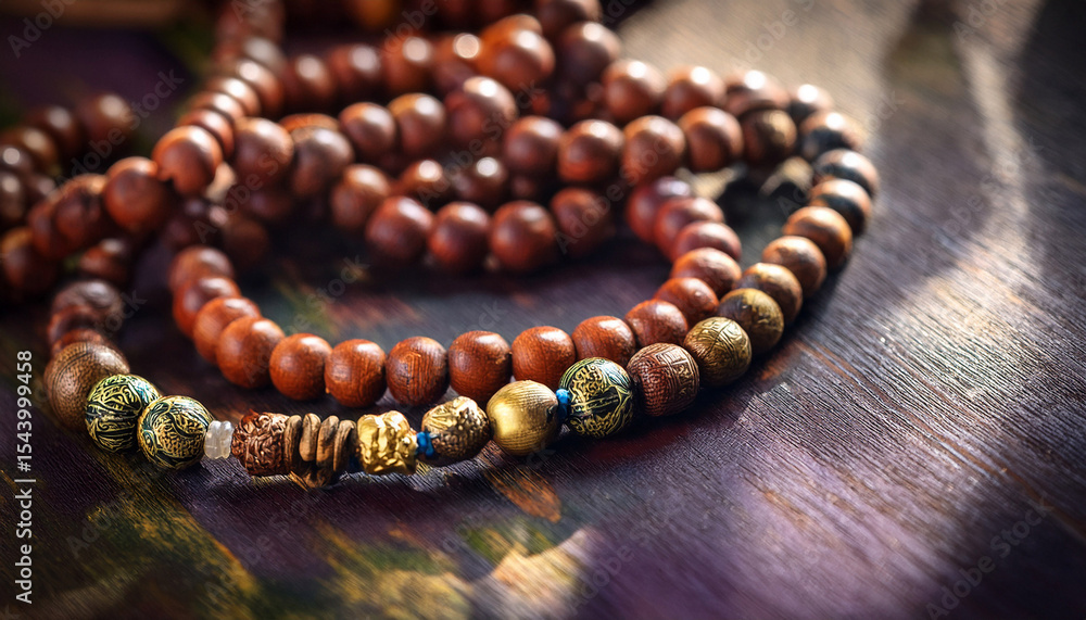 Obraz premium tibetan buddhist rosary called mala or japamala
