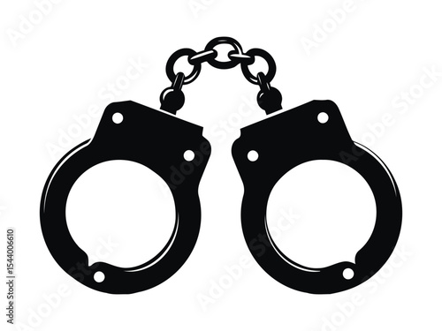 Unique handcuff silhouette vector illustration on white background