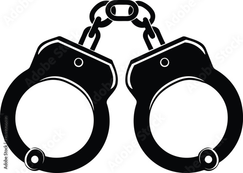 Unique handcuff silhouette vector illustration on white background