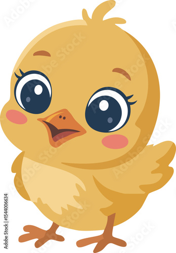 Cute baby chick cartoon illustration – vector isolated on white background