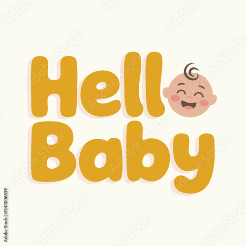 Cute vector baby greeting with 
