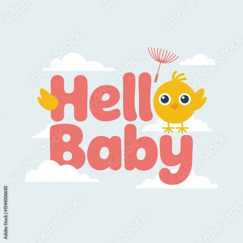 Cute vector baby greeting with 
