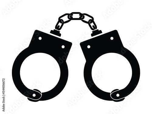 Unique handcuff silhouette vector illustration on white background