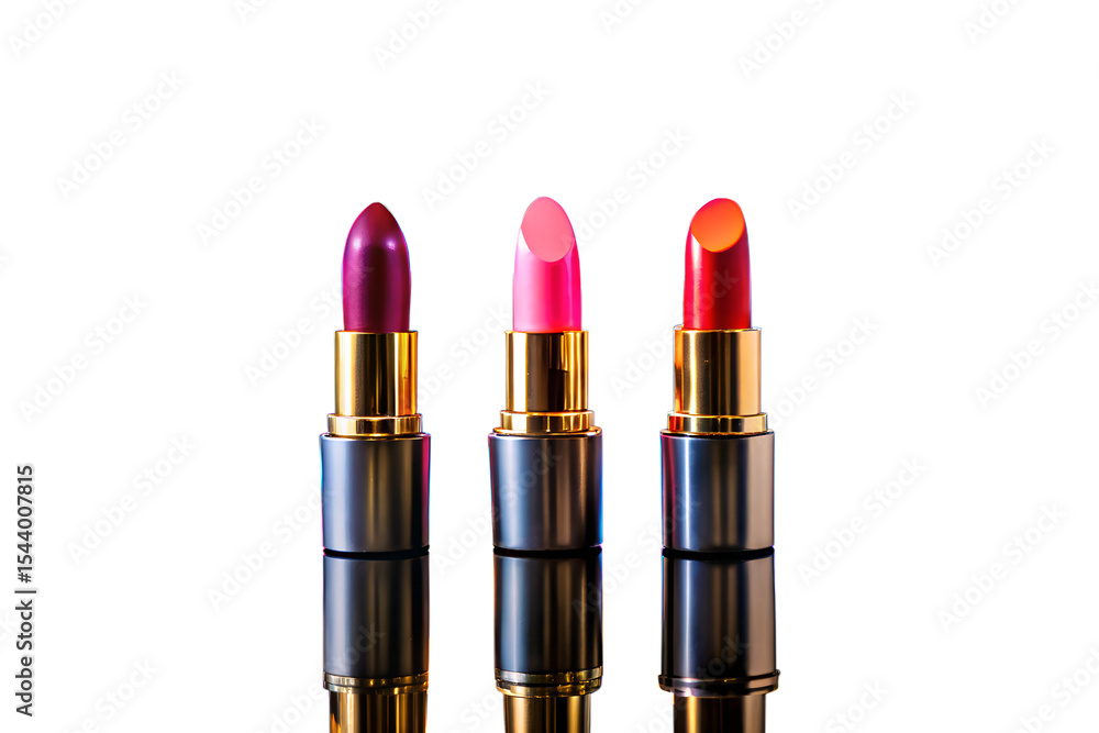 Fototapeta premium Vibrant Lipstick Shades Pink, Red, and Purple Beauty