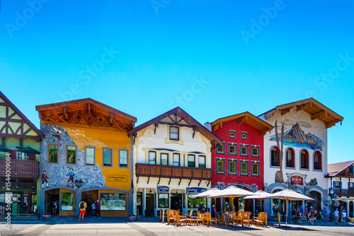 View of Leavenworth, Washington State, USA.