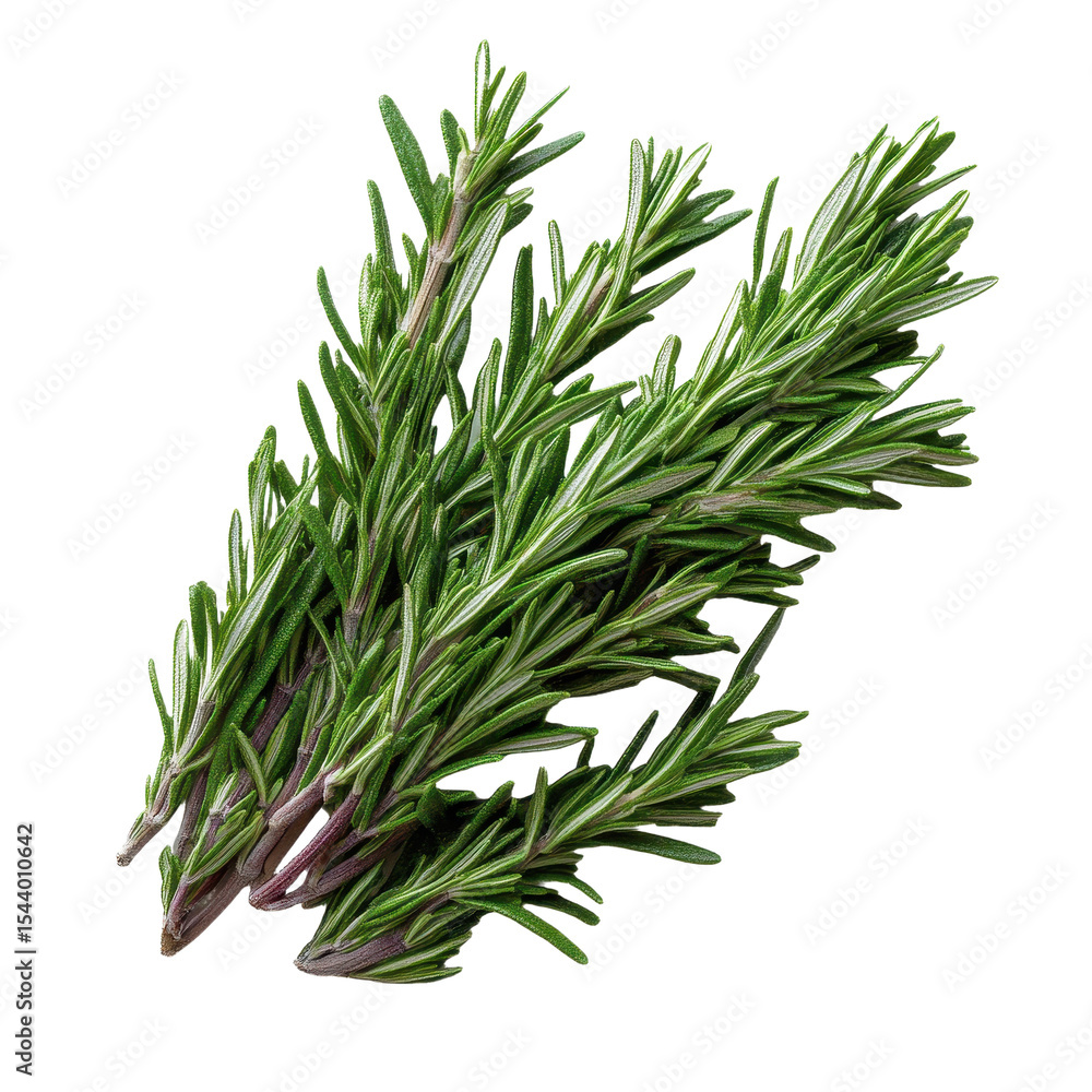 Fototapeta premium Fresh rosemary herb isolated on transparent background. Generative AI.