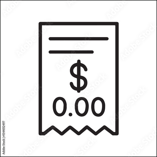 Receipt with Total and Dollar Symbol Icon