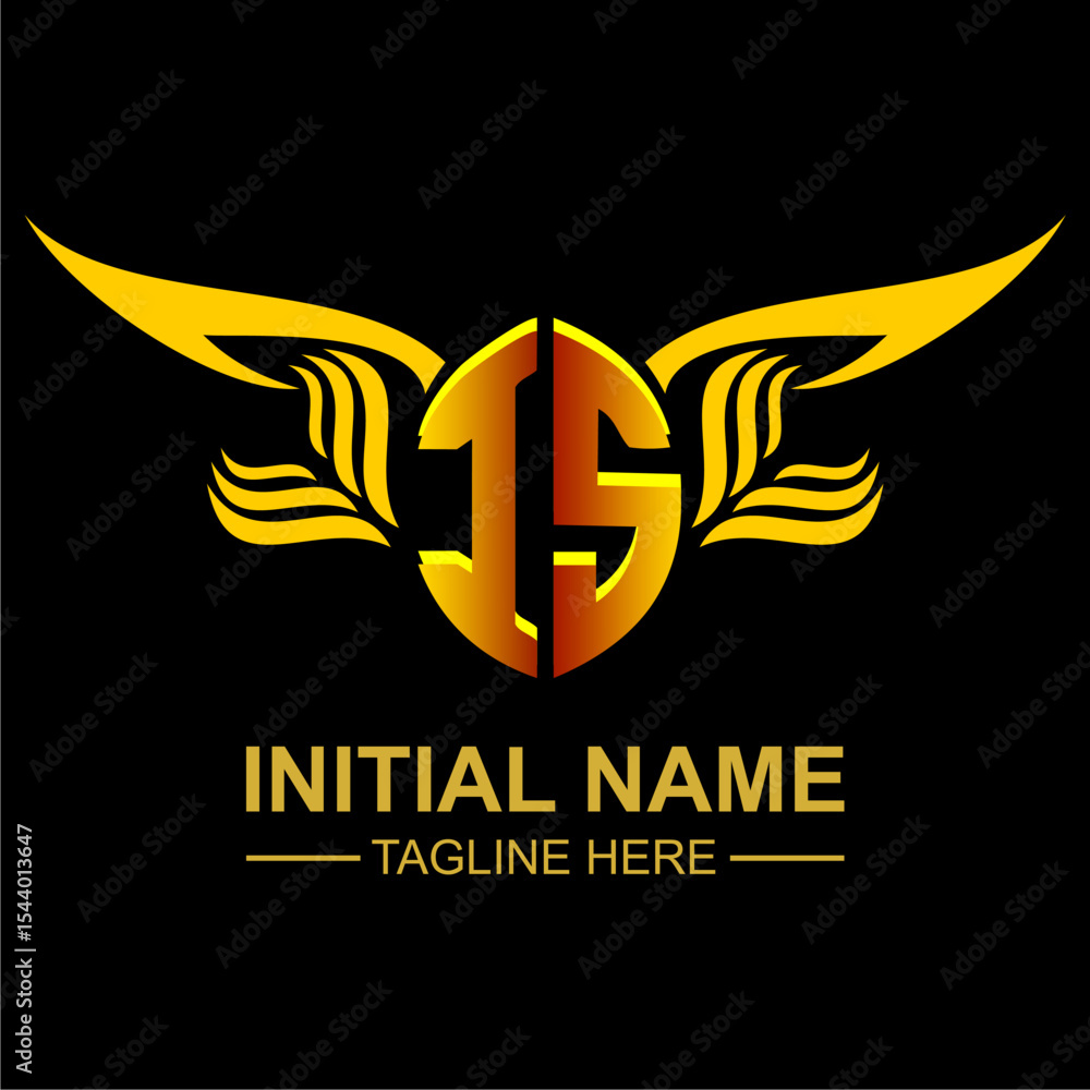 IS Golden Wing Emblem Logo IS Golden Wing Emblem Logo