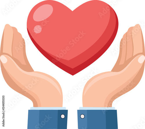 Gratitude Hands Holding Heart – Vector Symbol