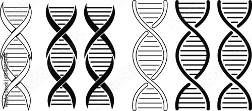 DNA icon set. Polygonal wireframe DNA molecule. Medical science, genetic biotechnology, chemistry biology, gene cell concept vector illustration isolated background. Innovation technology concept