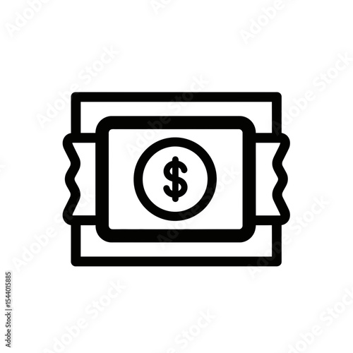 Blockchain technology dollar bill icon representing finance