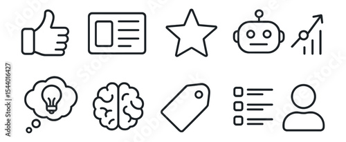 Business, technology line icon set. simple, everyday icons collection for easy use