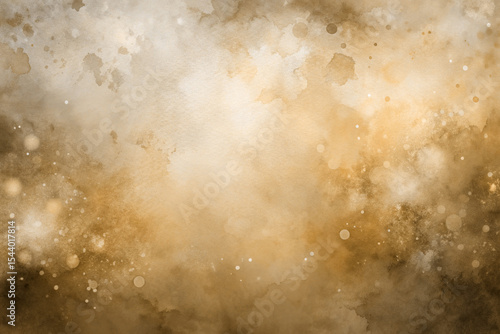 Artistic watercolor background with golden and brown tones, featuring soft splatters and light textures. Ideal for elegant, abstract, or nature-inspired creative projects.
