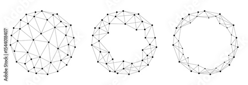 Set of connected black dots, global cloud data concept