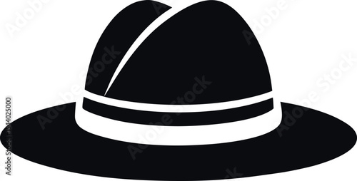 Bold Black Fedora Hat Silhouette for Fashion Illustration