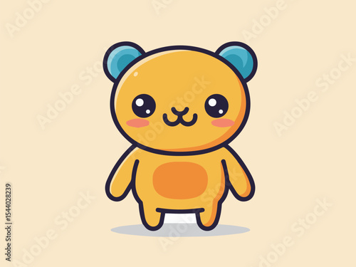 Cute Cartoon Bear: A heartwarming illustration of an adorable bear, its endearing features and playful demeanor radiating joy and innocent charm.