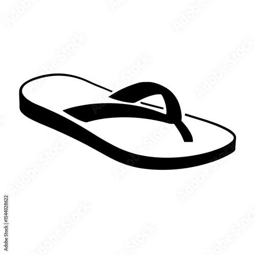 Flip-flop sandal in side view with simple strap design. Used for summer fashion and beachwear visuals