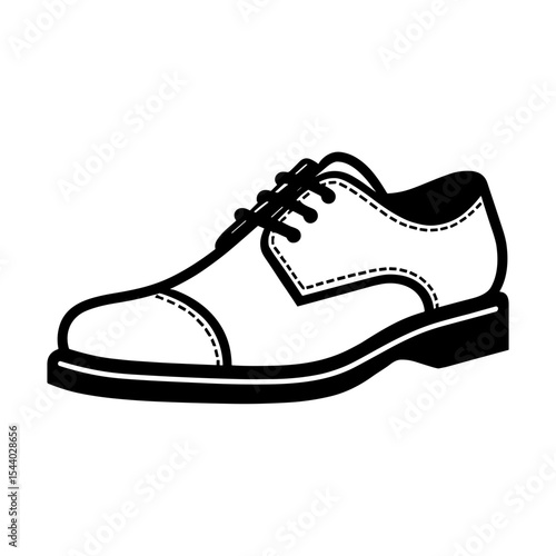 Formal oxford shoe with stitching detail. Used for businesswear and men's fashion product illustrations