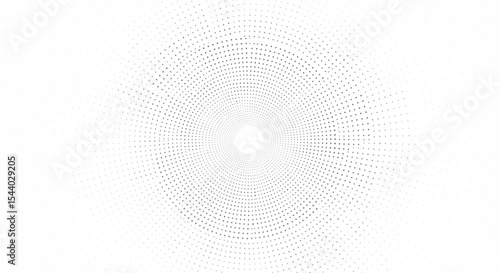 Abstract radial dot pattern on white background