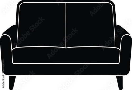 Modern sofa silhouette vector illustration