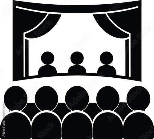 Simple theater stage silhouette vector illustration