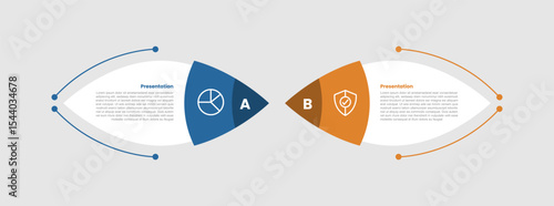 2 stage infographic diagram opposite comparison with round sharp container box head to head with two step for slide presentation