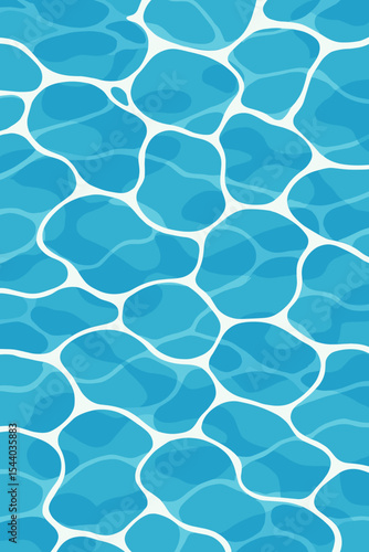 Swimming pool water seamless pattern. Abstract blue background with caustic light ripples and reflections. Clear summer aqua texture. Vector cartoon illustration for refreshing concepts.