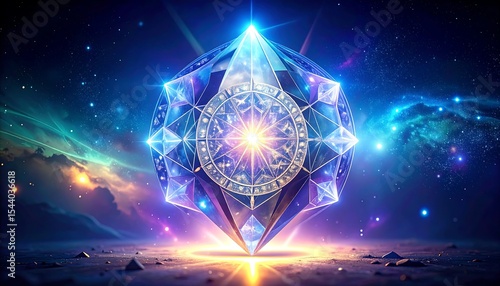 Celestial Crystal with Cosmic Landscape.