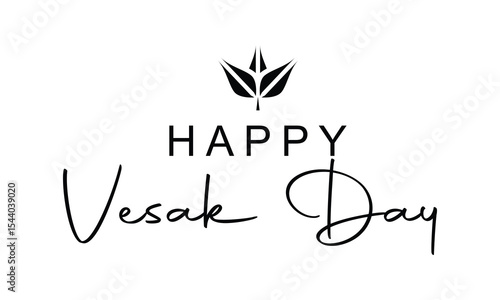 Vesak Day typography Design, Vesak Day text vector