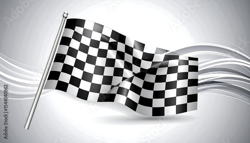 Checkered Flag with Racing Finish.