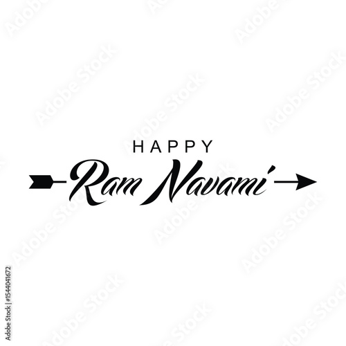 Happy Ram Navami. Ram Navami vector banner on isolated background. Vector Ram Navami text