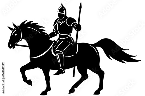 Knight on Horseback: Majestic Medieval Warrior Riding into Battle