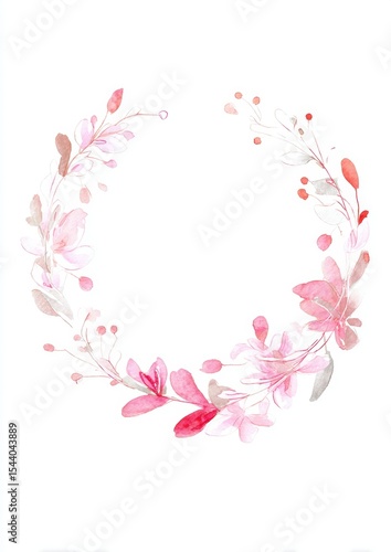 A soft, artistic floral frame with watercolor flowers and line sketches, surrounding a central white space for creative use
