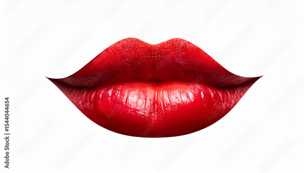 Fototapeta premium red lips isolated on white background